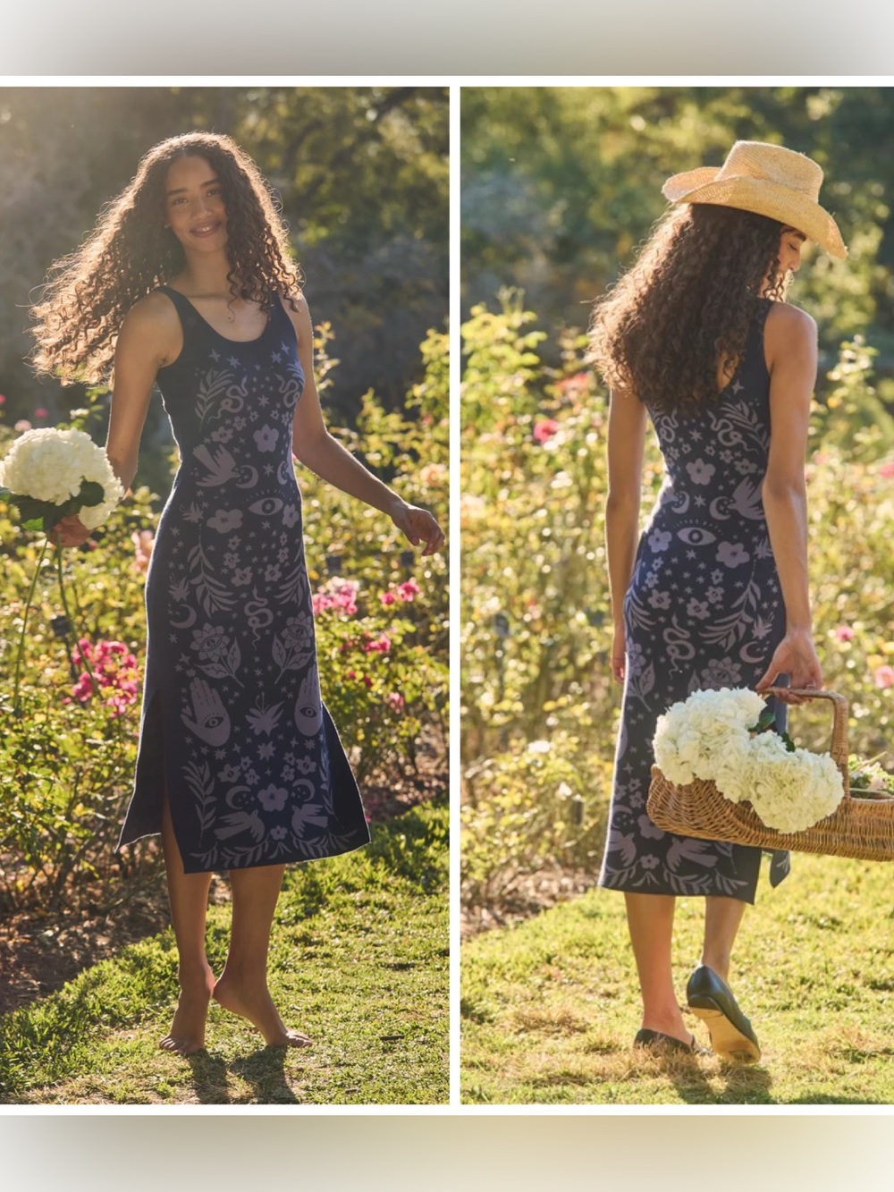 Spiritual Gangster Harmony Yasmin Midi Sweater Tank Dress Blue Purple Size S NEW